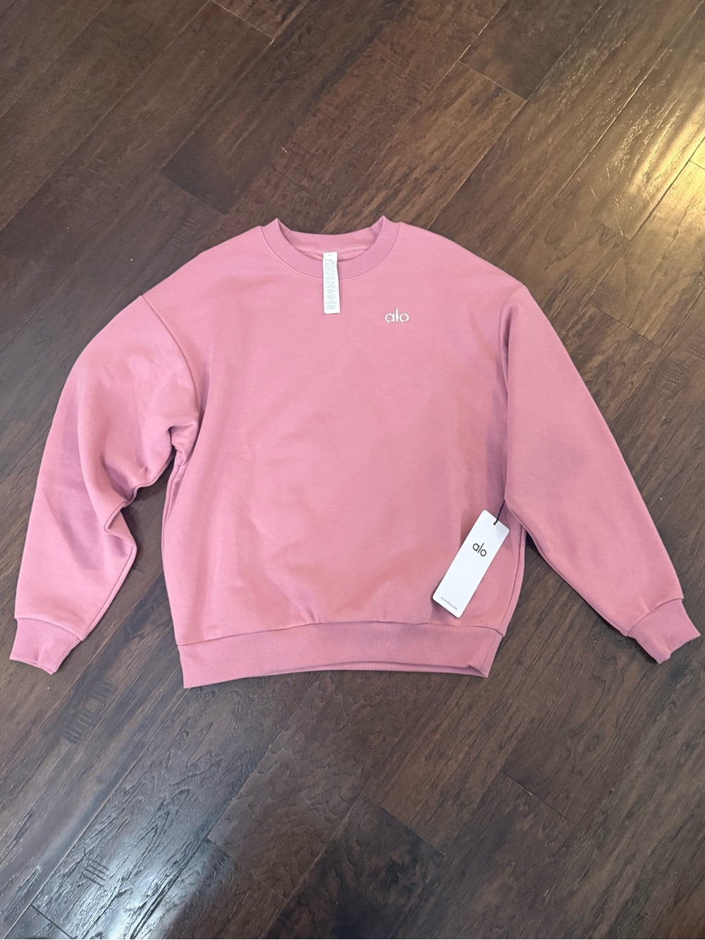 NWT Alo Accolade Crew Neck Pullover Pink Wild Rose  size x small